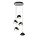 Brooklyn 5-Light Double Shade Pendant in Vintage Platinum with Black Accent - 131125-SKT-STND-82-10-GG0711 by Hubbardton Forge