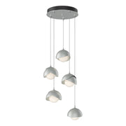 Brooklyn 5-Light Double Shade Pendant in Vintage Platinum with Vintage Platinum Accent - 131125-SKT-STND-82-82-GG0711 by Hubbardton Forge