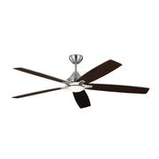 Lowden 60" LED Ceiling Fan in Brushed Steel with Silver / American Walnut Blades