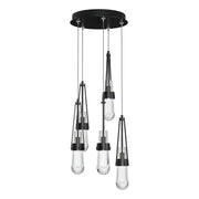 Link 5-Light Clear Glass Pendant in Ink - 131127-SKT-STND-89-ZM0434 by Hubbardton Forge