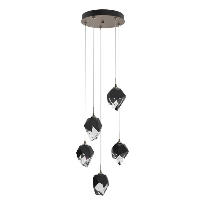 Chrysalis 5-Light Small Crystal Pendant in Bronze - 131137-SKT-STND-05-BP0754 by Hubbardton Forge