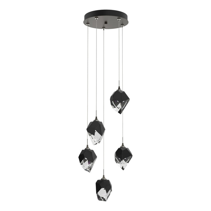 Chrysalis 5-Light Small Crystal Pendant in Dark Smoke - 131137-SKT-STND-07-BP0754 by Hubbardton Forge