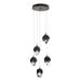 Chrysalis 5-Light Small Crystal Pendant in Dark Smoke - 131137-SKT-STND-07-BP0754 by Hubbardton Forge