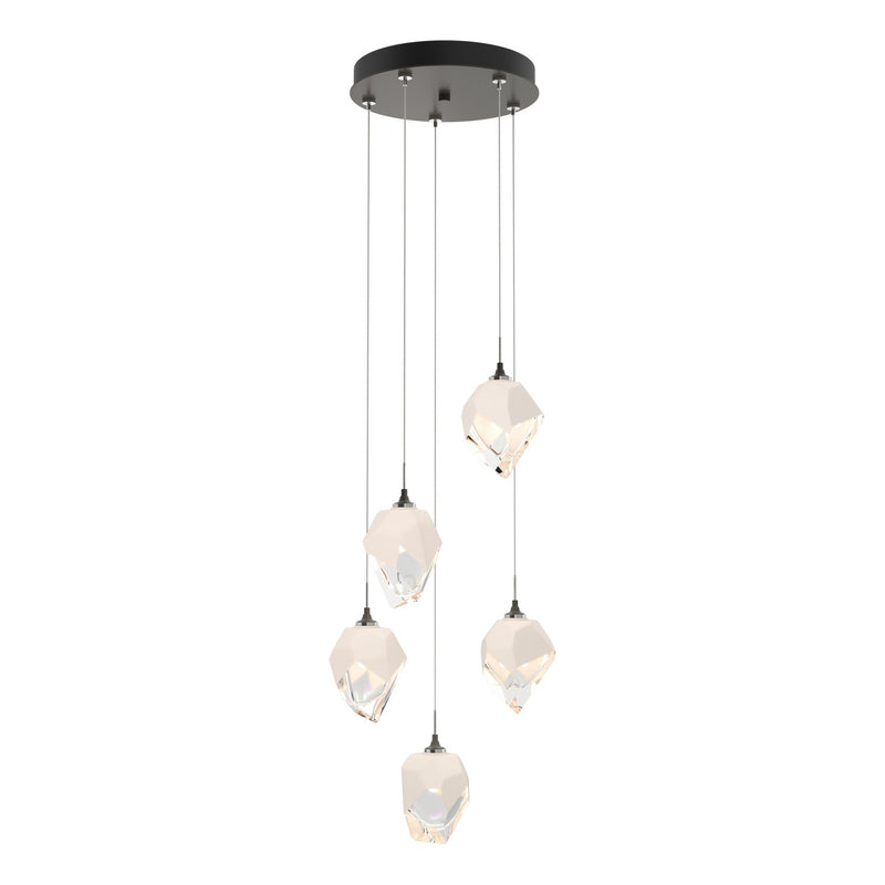 Chrysalis 5-Light Small Crystal Pendant in Dark Smoke - 131137-SKT-STND-07-WP0754 by Hubbardton Forge