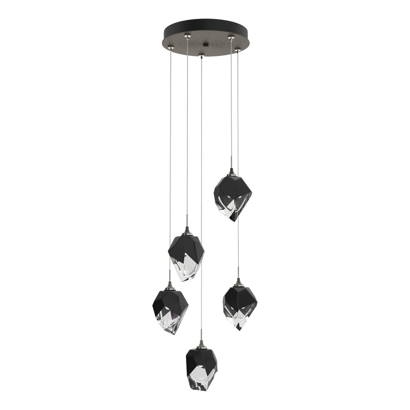 Chrysalis 5-Light Small Crystal Pendant in Natural Iron - 131137-SKT-STND-20-BP0754 by Hubbardton Forge