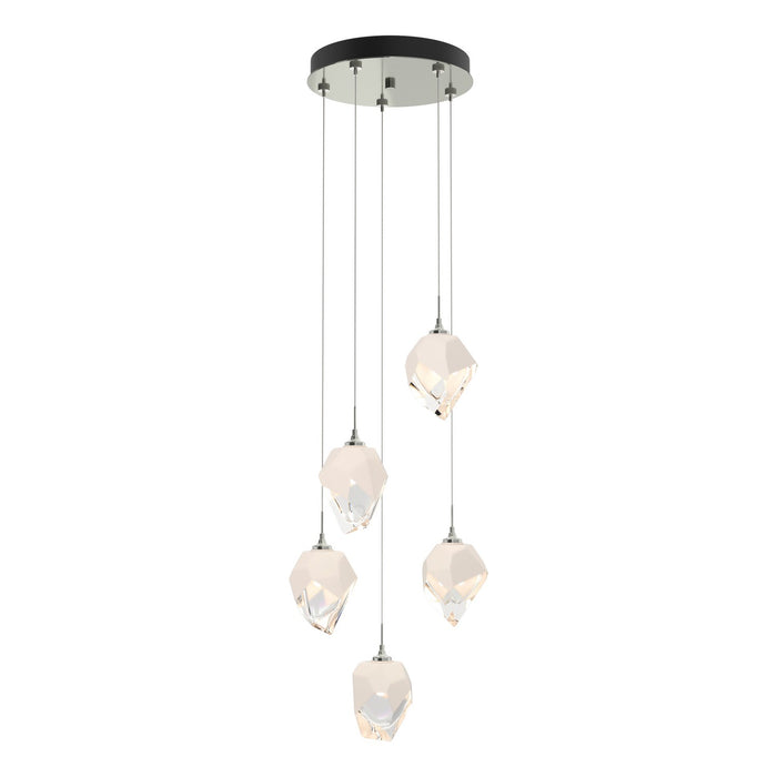 Chrysalis 5-Light Small Crystal Pendant in Sterling - 131137-SKT-STND-85-WP0754 by Hubbardton Forge