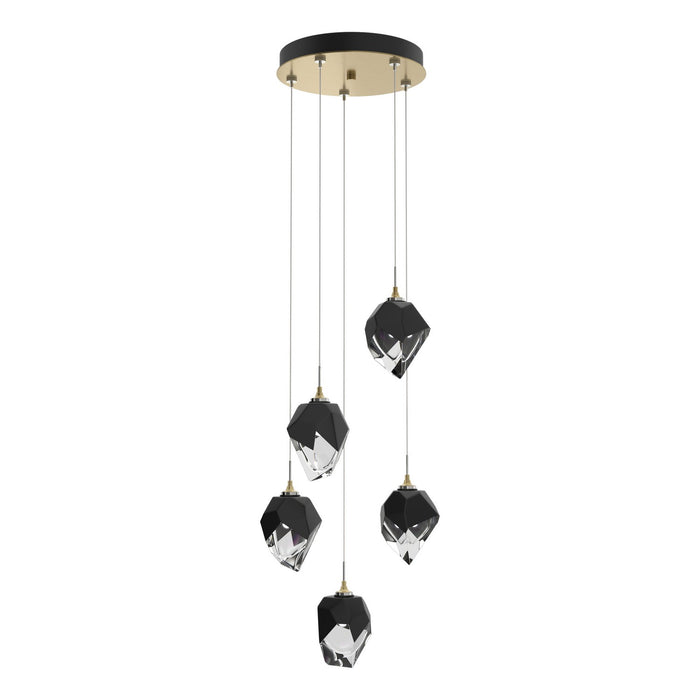 Chrysalis 5-Light Small Crystal Pendant in Modern Brass - 131137-SKT-STND-86-BP0754 by Hubbardton Forge