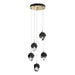 Chrysalis 5-Light Small Crystal Pendant in Modern Brass - 131137-SKT-STND-86-BP0754 by Hubbardton Forge