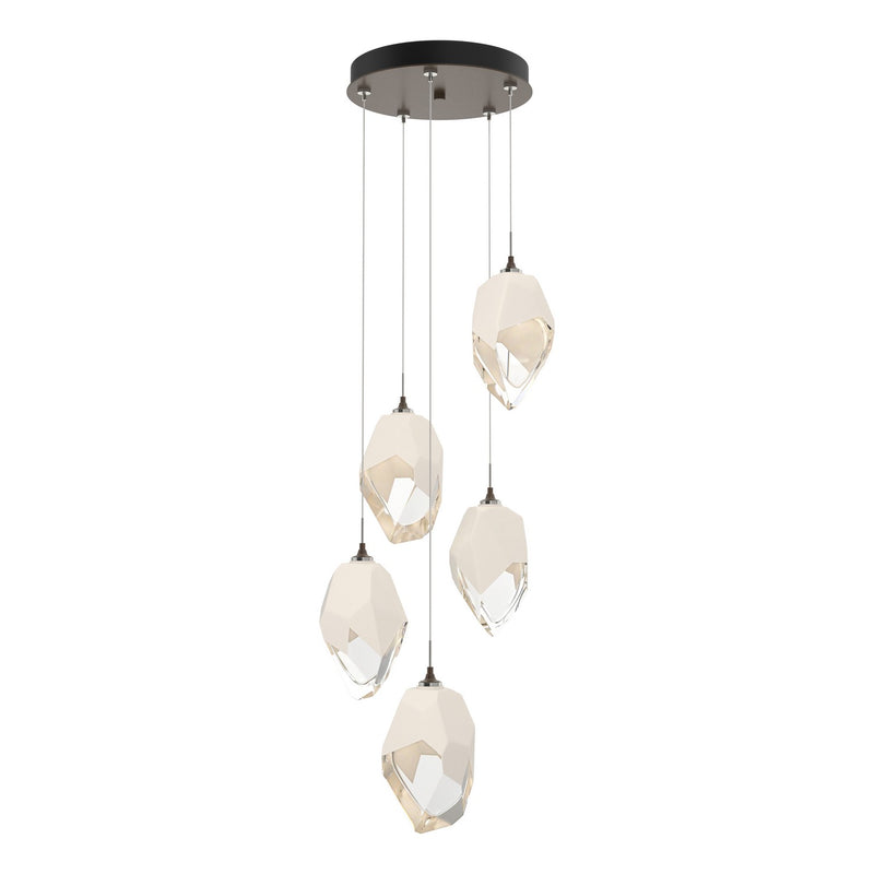 Chrysalis 5-Light Large Crystal Pendant in Bronze - 131138-SKT-STND-05-WP0755 by Hubbardton Forge
