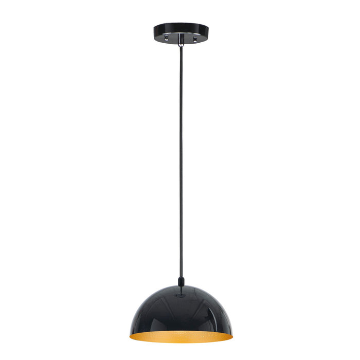 Hemisphere LED Pendant in Gloss Black / Gold - Lamps Expo