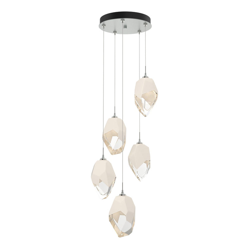 Chrysalis 5-Light Large Crystal Pendant in Vintage Platinum - 131138-SKT-STND-82-WP0755 by Hubbardton Forge
