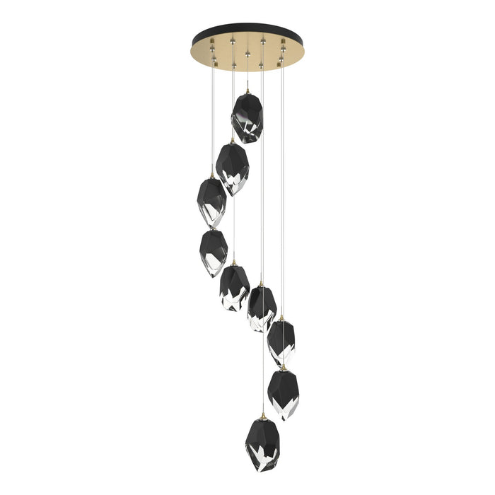Chrysalis 9-Light Large Crystal Pendant in Modern Brass - 131141-SKT-STND-86-BP0755 by Hubbardton Forge