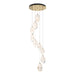 Chrysalis 9-Light Large Crystal Pendant in Modern Brass - 131141-SKT-STND-86-WP0755 by Hubbardton Forge