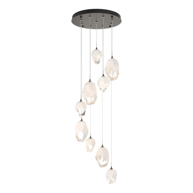 Chrysalis 9-Light Mixed Crystal Pendant in Dark Smoke - 131142-SKT-STND-07-WP0756 by Hubbardton Forge