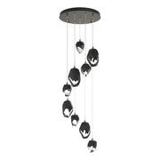Chrysalis 9-Light Mixed Crystal Pendant in Natural Iron - 131142-SKT-STND-20-BP0756 by Hubbardton Forge