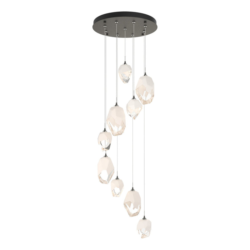 Chrysalis 9-Light Mixed Crystal Pendant in Natural Iron - 131142-SKT-STND-20-WP0756 by Hubbardton Forge