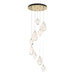 Chrysalis 9-Light Mixed Crystal Pendant in Modern Brass - 131142-SKT-STND-86-WP0756 by Hubbardton Forge