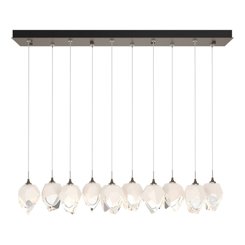 Chrysalis 10-Light Small Crystal Pendant in Bronze - 131143-SKT-STND-05-WP0754 by Hubbardton Forge