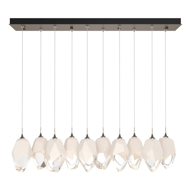 Chrysalis 10-Light Large Crystal Pendant in Bronze - 131144-SKT-STND-05-WP0755 by Hubbardton Forge