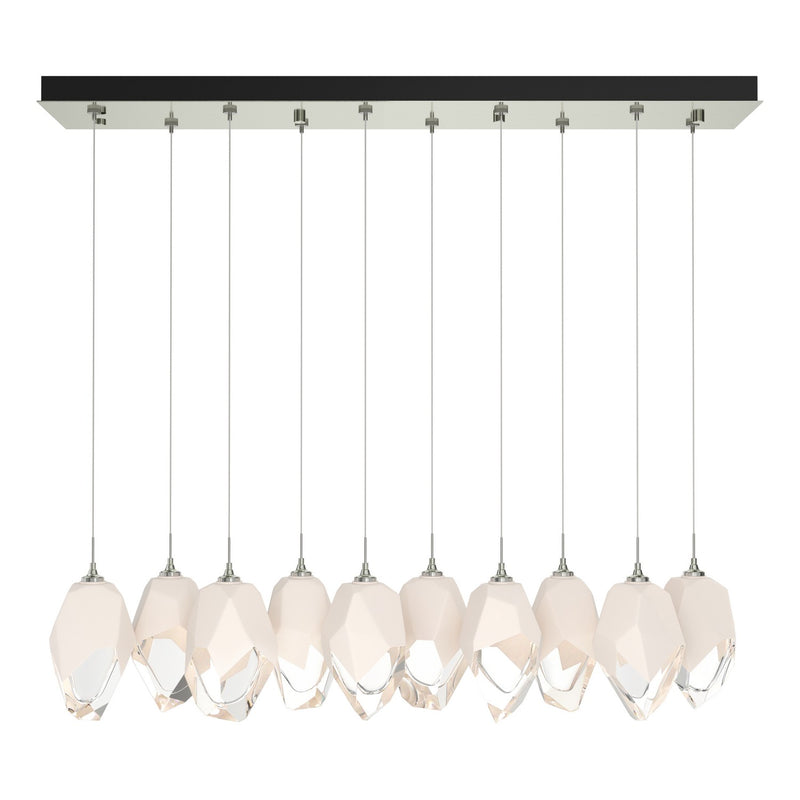 Chrysalis 10-Light Large Crystal Pendant in Sterling - 131144-SKT-STND-85-WP0755 by Hubbardton Forge