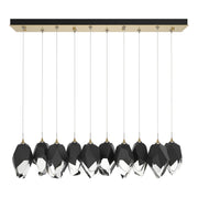 Chrysalis 10-Light Large Crystal Pendant in Modern Brass - 131144-SKT-STND-86-BP0755 by Hubbardton Forge