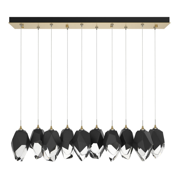 Chrysalis 10-Light Large Crystal Pendant in Modern Brass - 131144-SKT-STND-86-BP0755 by Hubbardton Forge