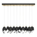 Chrysalis 10-Light Large Crystal Pendant in Modern Brass - 131144-SKT-STND-86-BP0755 by Hubbardton Forge