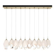 Chrysalis 10-Light Large Crystal Pendant in Modern Brass - 131144-SKT-STND-86-WP0755 by Hubbardton Forge