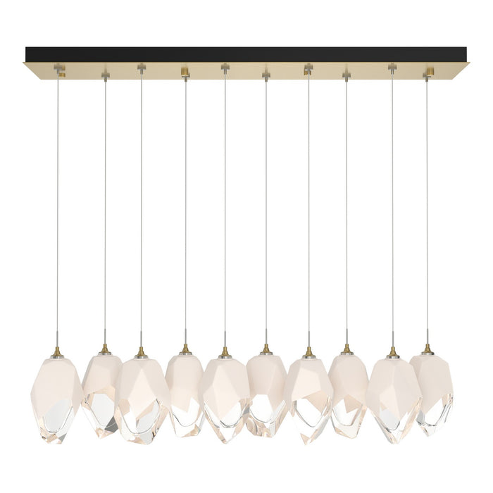 Chrysalis 10-Light Large Crystal Pendant in Modern Brass - 131144-SKT-STND-86-WP0755 by Hubbardton Forge