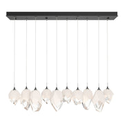 Chrysalis 10-Light Mixed Crystal Pendant in Black - 131145-SKT-STND-10-WP0756 by Hubbardton Forge