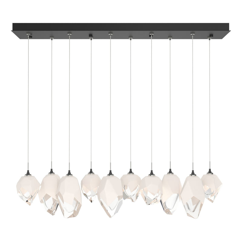 Chrysalis 10-Light Mixed Crystal Pendant in Black - 131145-SKT-STND-10-WP0756 by Hubbardton Forge