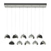 Brooklyn 10-Light Double Shade Pendant in Vintage Platinum with Black Accent - 131205-SKT-STND-82-10-GG0711 by Hubbardton Forge