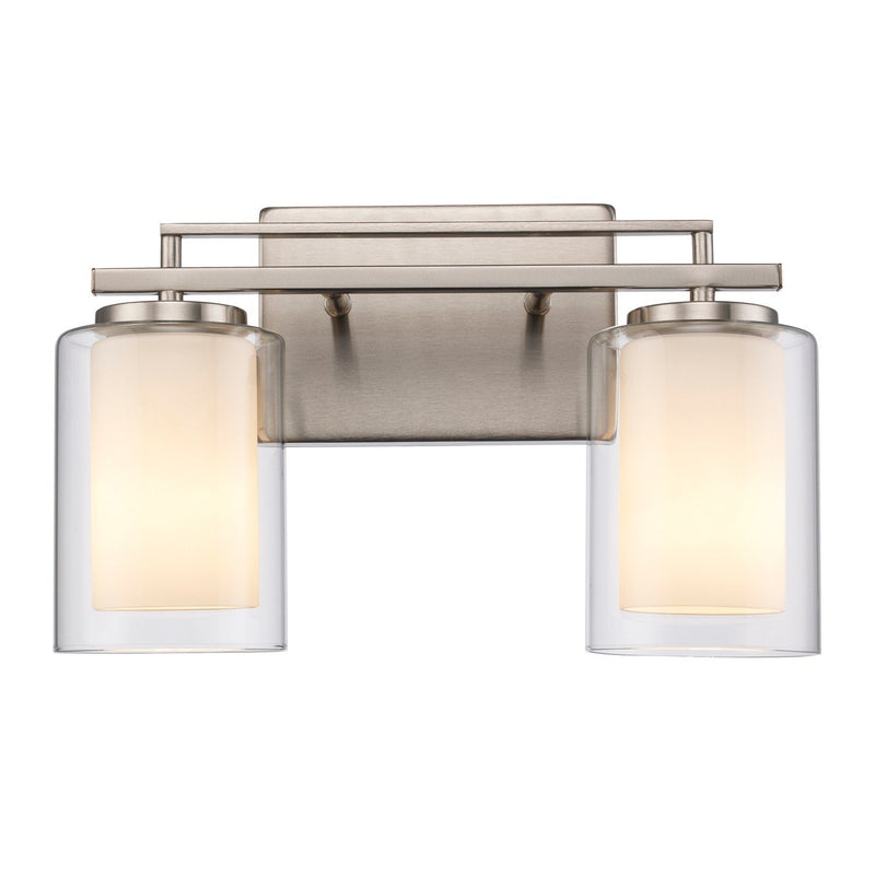 Lisbon 2-Light 14.25" Vanity Light in Brushed Nickel