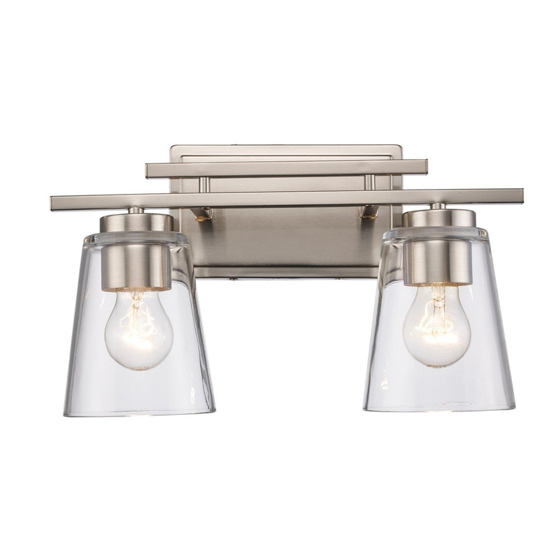 Iris 2-Light 14.75" Vanity Light in Brushed Nickel