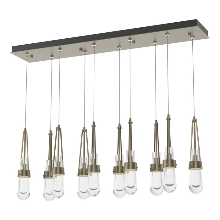 Link 10-Light Clear Glass Pendant in Soft Gold - 131207-SKT-STND-84-ZM0434 by Hubbardton Forge