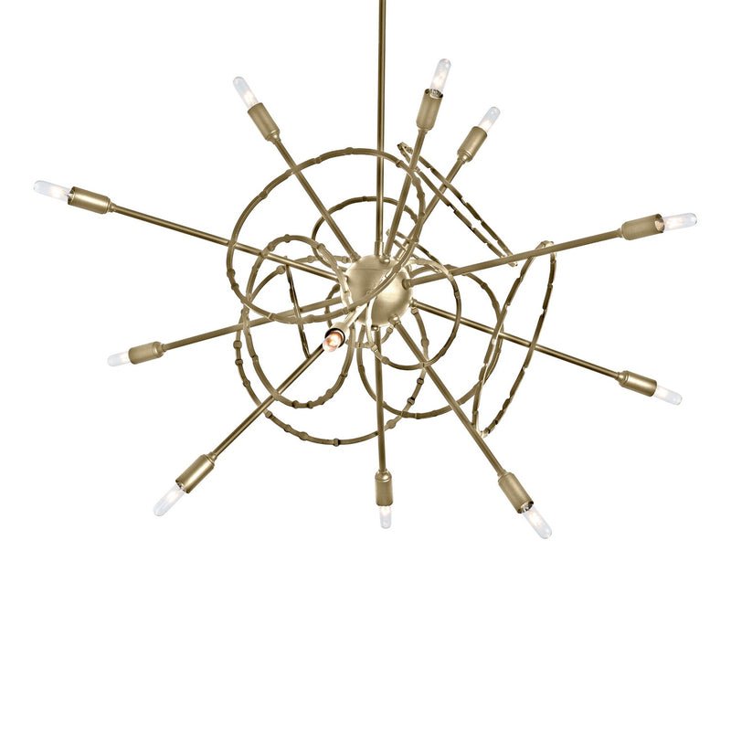 Olympus 12-Light Starburst Pendant in Modern Brass - 131604-SKT-MULT-86 by Hubbardton Forge