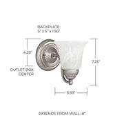 Brady Wall Sconce in Matte Nickel