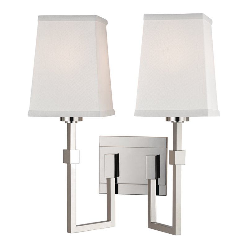 Fletcher 2-Light Wall Sconce in Polished Nickel