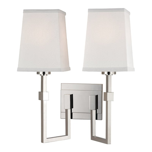 Fletcher 2-Light Wall Sconce in Polished Nickel