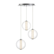 Atomo 3-Light 20.5" Multi-Drop Pendant in Chrome