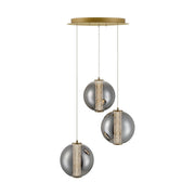 Atomo 3-Light 20.5" Multi-Drop Pendant in Gold