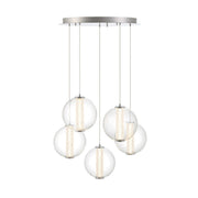 Atomo 5-Light 25.75" Multi-Drop Pendant in Chrome