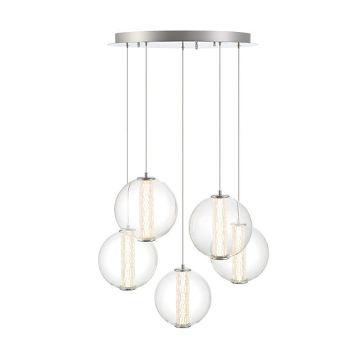 Atomo 5-Light 25.75" Multi-Drop Pendant in Chrome