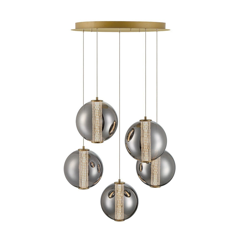 Atomo 5-Light 25.75" Multi-Drop Pendant in Gold