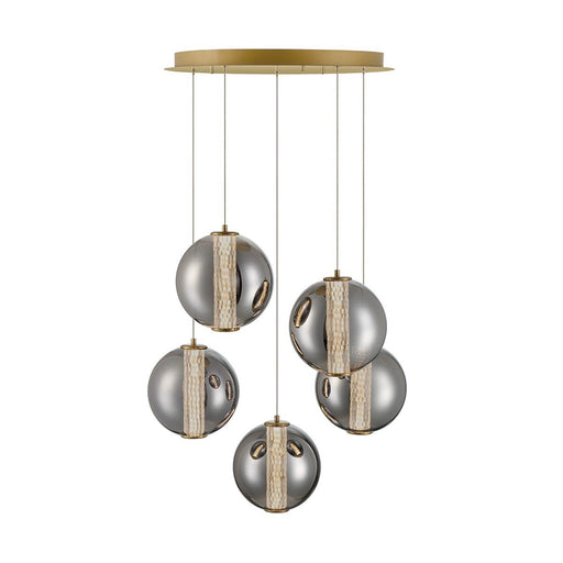 Atomo 5-Light 25.75" Multi-Drop Pendant in Gold