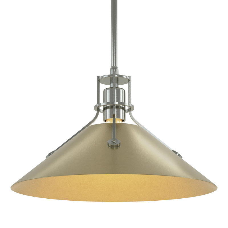 Henry Medium Steel Shade Pendant in Sterling with Modern Brass Accent - 134550-SKT-MULT-85-86 by Hubbardton Forge