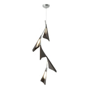 Plume 5-Light LED Pendant in Vintage Platinum with Oil Rubbed Bronze Accent - 135006-LED-STND-82-14 by Hubbardton Forge