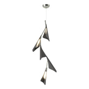 Plume 5-Light LED Pendant in Sterling with Black Accent - 135006-LED-STND-85-10 by Hubbardton Forge