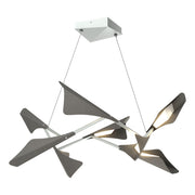 Plume 8-Light LED Pendant in Vintage Platinum with Natural Iron Accent - 135007-LED-STND-82-20 by Hubbardton Forge