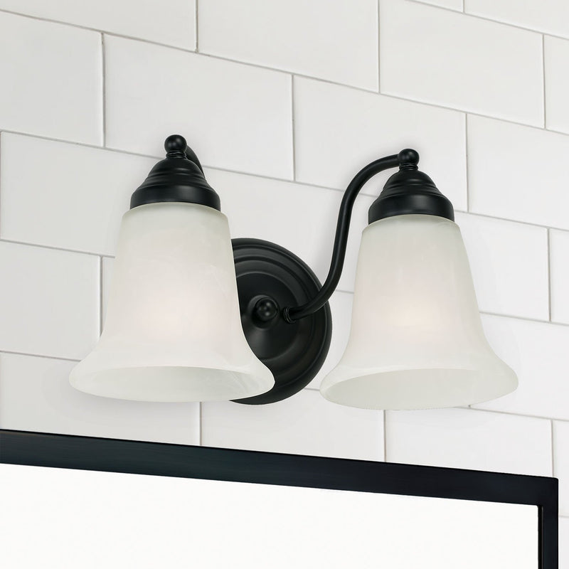 Brady 2-Light Bath Vanity Light in Matte Black